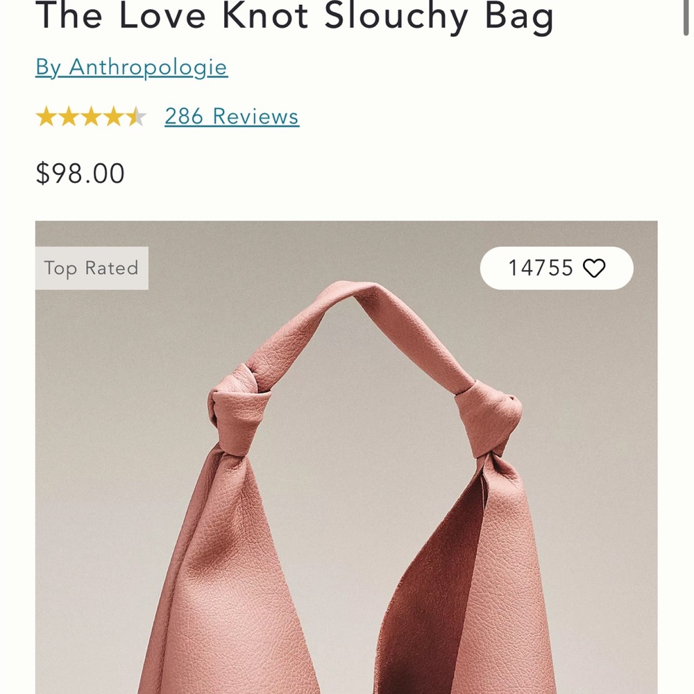 Anthropologie Love Knot Slouchy Bag in Green ☘️ - Picture 2 of 10